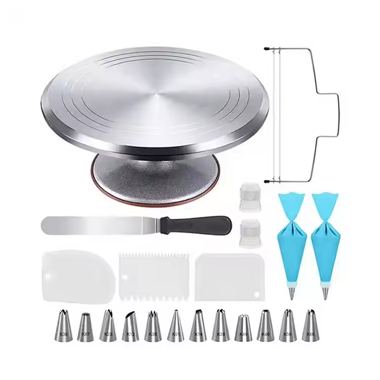 22pcs Aluminium Turntable Stand Baking Cake Decorating Kit