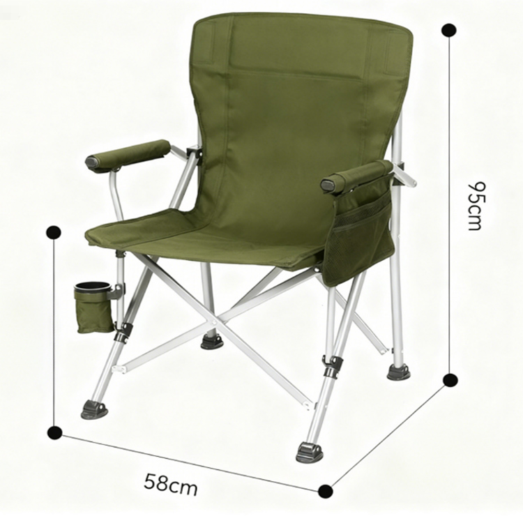 600D Oxford Outdoor Folding Armchair Chair Director Carbon
