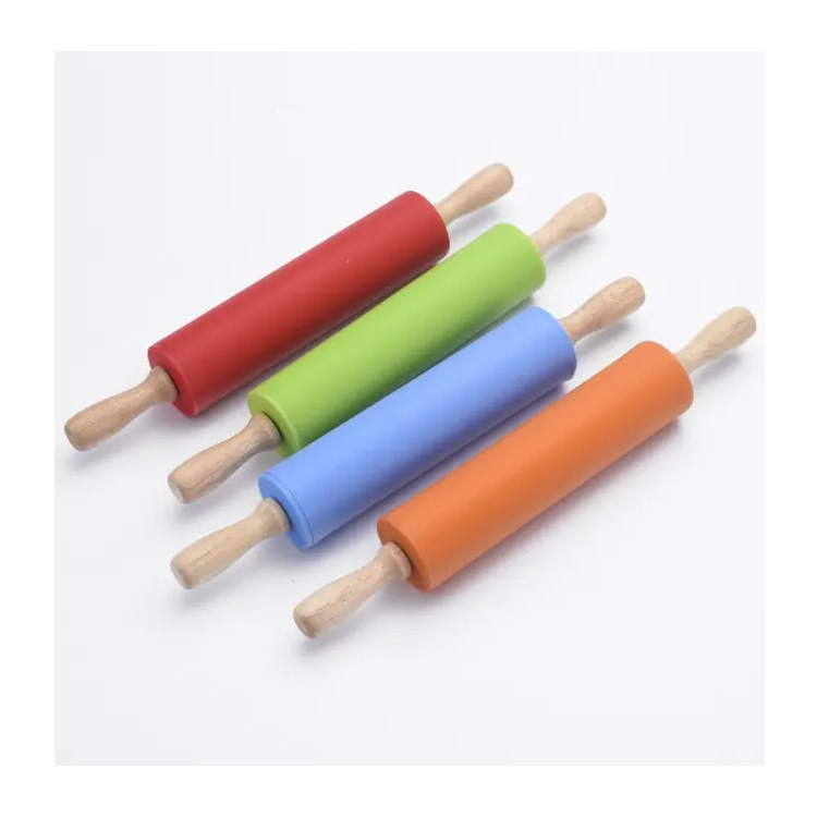 Baking Tool Non-stick Pastry Rolling Pin With Wooden Handle