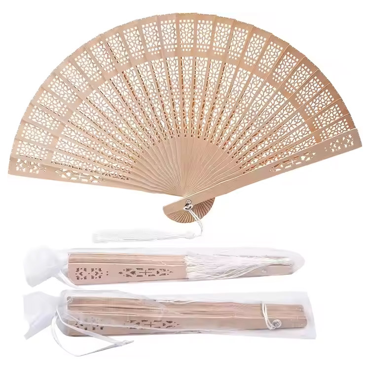 Bamboo Vintage Birthday Gift Foldable Wooden Hand Fan