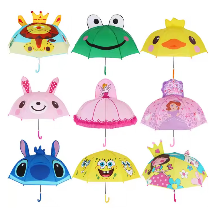 Cartoon Kids Umbrella Auto Open Children Umbrella Princess