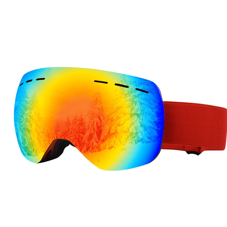 Color heated ski goggles Anti-fog UV Snow Glass safety goggle