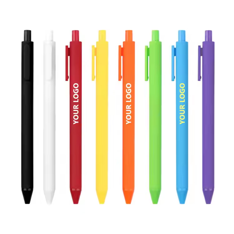 Custom Logo Advertising Pen Plastic Press Ballpoint Pens
