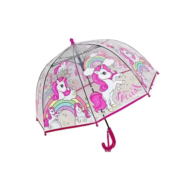 Custom Logo Kids Straight Umbrella Reflective Raincoat