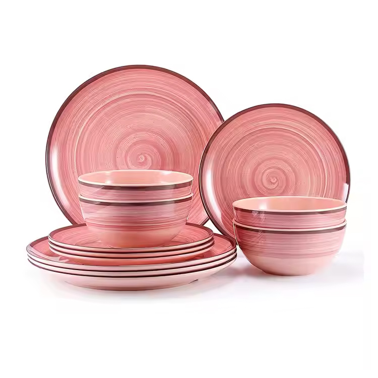 Customized Melamine 4 Reusable 12pcs Melamine Tableware Set