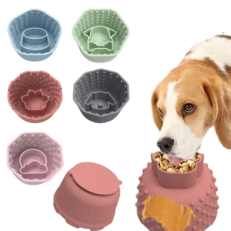 Dog Bowls High-Capacity Pet Slow Eating Food Bucket Bowl