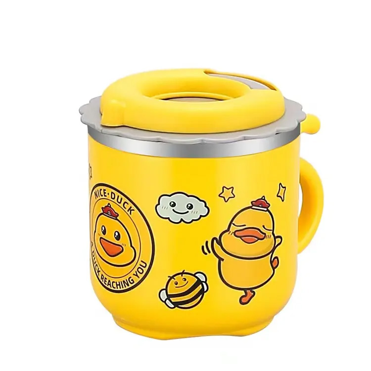 Food Safe Straw Cute Yellow Duck Leak Proof Kids Child Cup