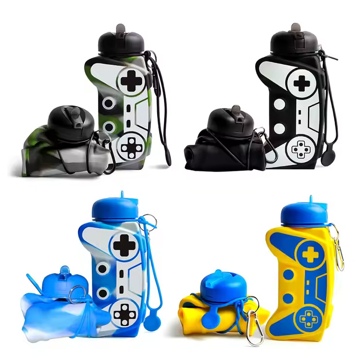Free Collapsible Silicone Water Bottles New Design Game Shape