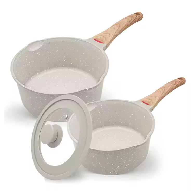 Mini Soup Pot Nonstick Saucepans Set 1.5QT&1.8QT Sauce Pan