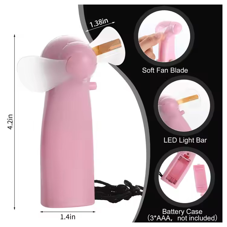 New Mini Portable Handy Led Custom Message Battery Fan