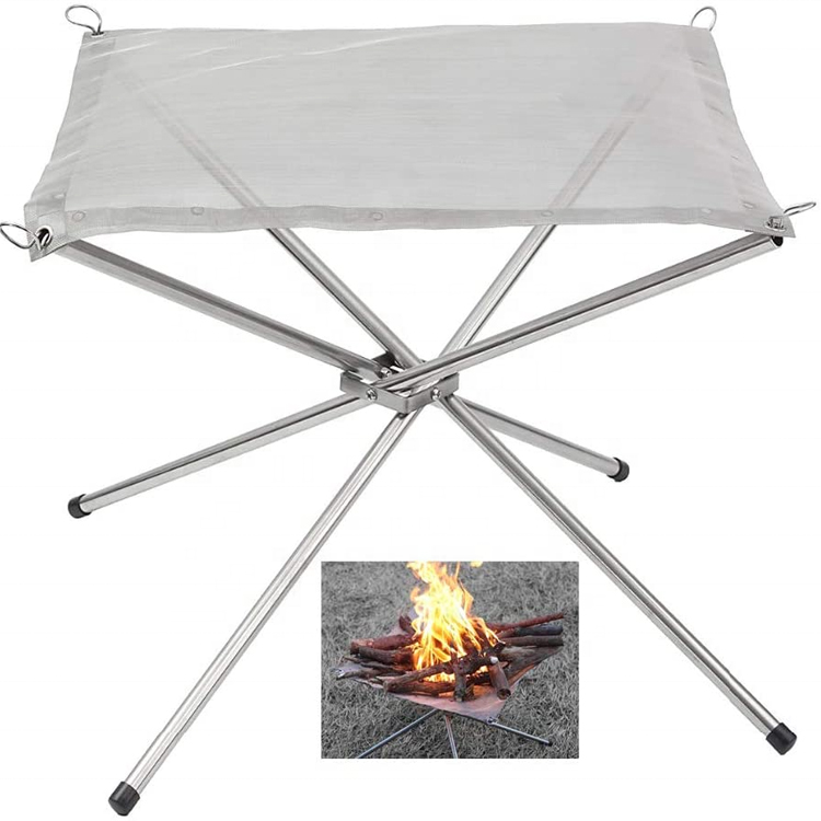 Outdoor Fire Pit 22 Inch Upgrade Foldable Stainless Steel Mesh
