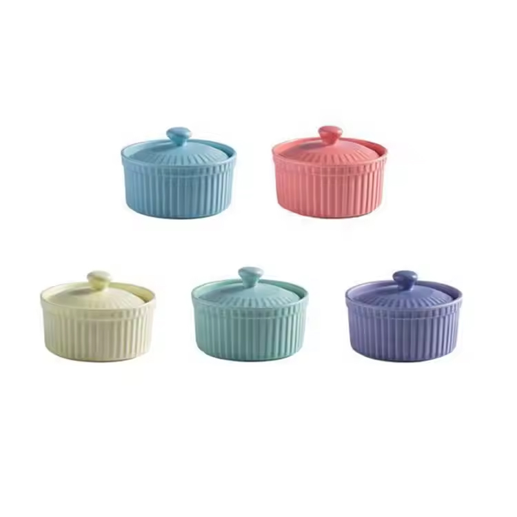 Oven Safe Personalized Lovely Round Suffle Ramekin Bowls