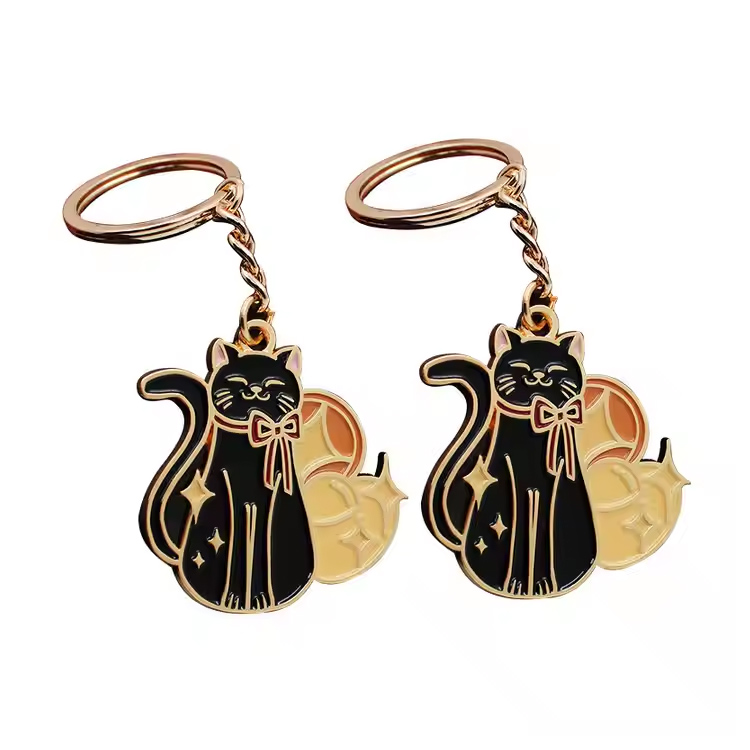 Premium Soft Enamel Keychains Colorful Glossy Metal Keyrings
