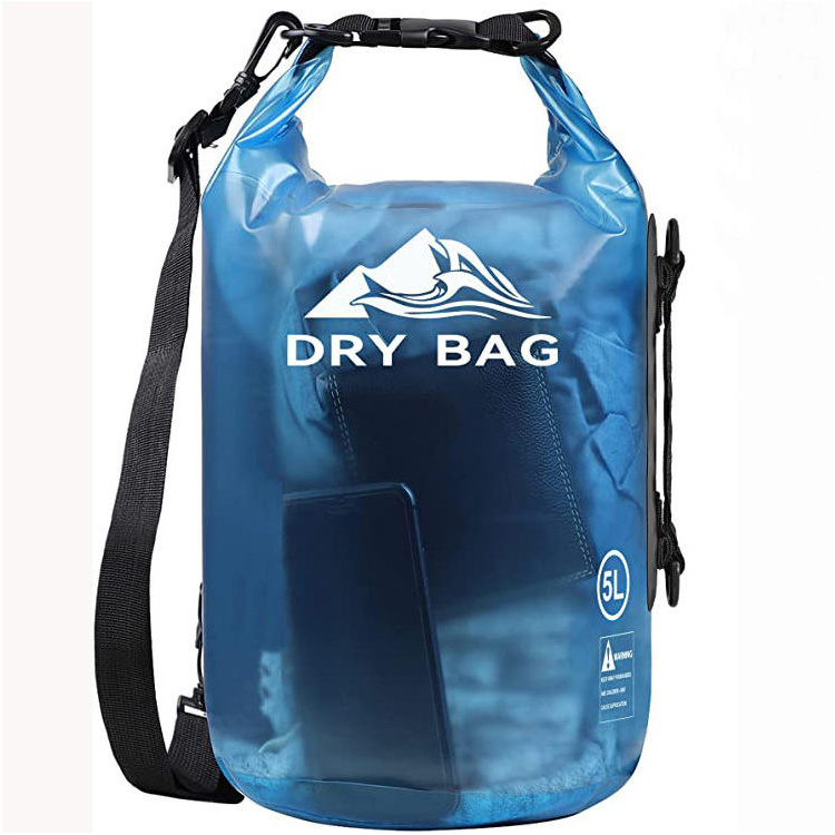 Roll Top Portable Easy Use Carrying Transparent Dry Bag