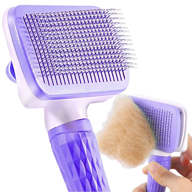 Self-Cleaning Long Short Pet Fur One-Button Grooming Tool