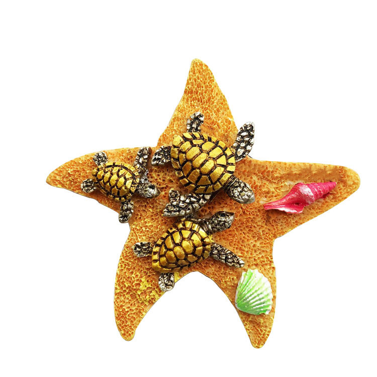 Starfish Turtle Shaped Hand-painted Resin Fridge Magnet